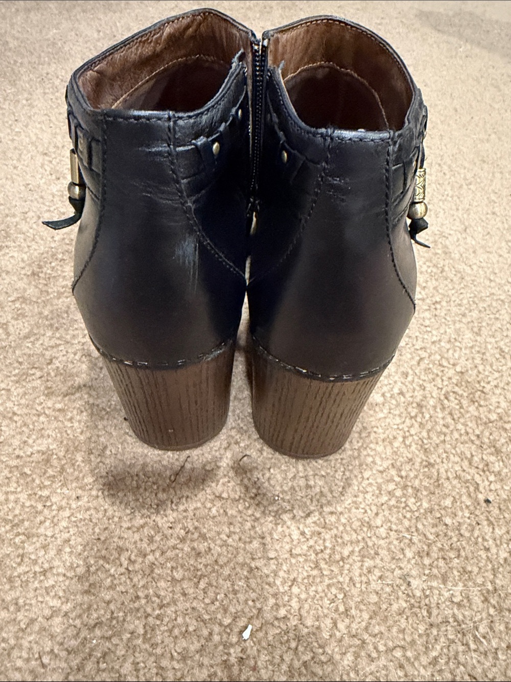 Dansko Black Leather Ankle Booties with Decorative Studs - Picture 5 of 6